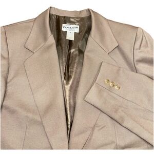 Vintage Pendleton Brown 100% Virgin Wool Blazer Jacket Career USA Women's‎ 14